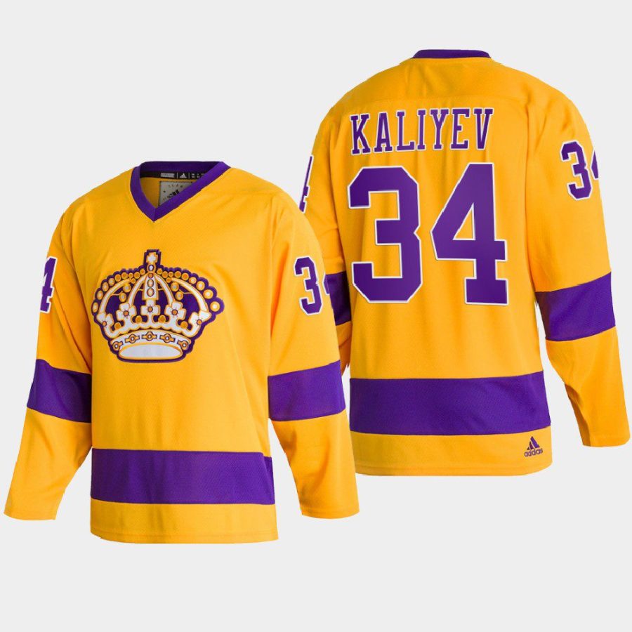 2022 arthur kaliyev kings gold team classics throwback jersey