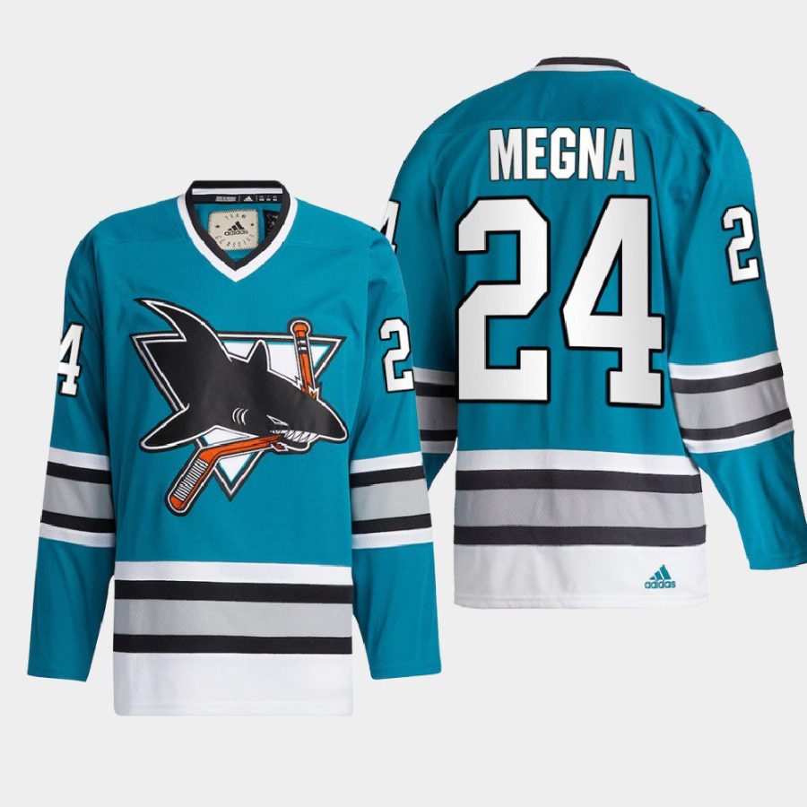 2022 jaycob megna sharks teal team classics authentic jersey