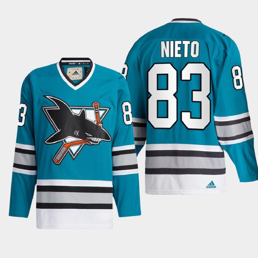 2022 matt nieto sharks teal team classics authentic jersey