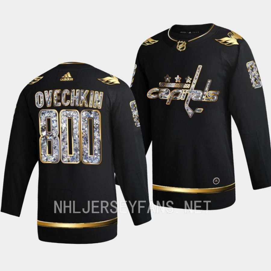 alexander ovechkin capitals black 800 career goals golden diamond jersey