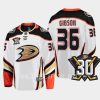 anaheim ducks john gibson 30th anniversary 2023 24 away jersey white