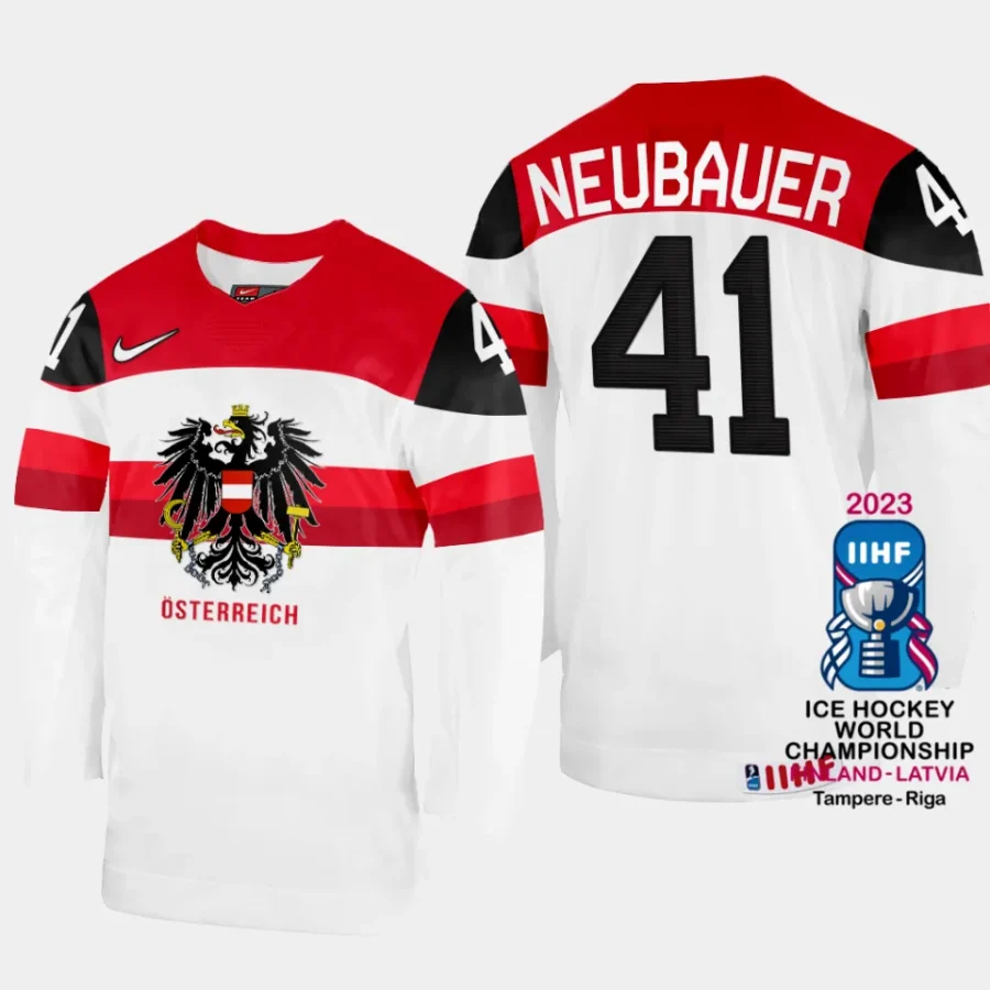 australia hockey henrik neubauer 2023 iihf world championship home jersey white