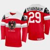 austria hockey bernhard starkbaum 2022 iihf world championship away jersey red