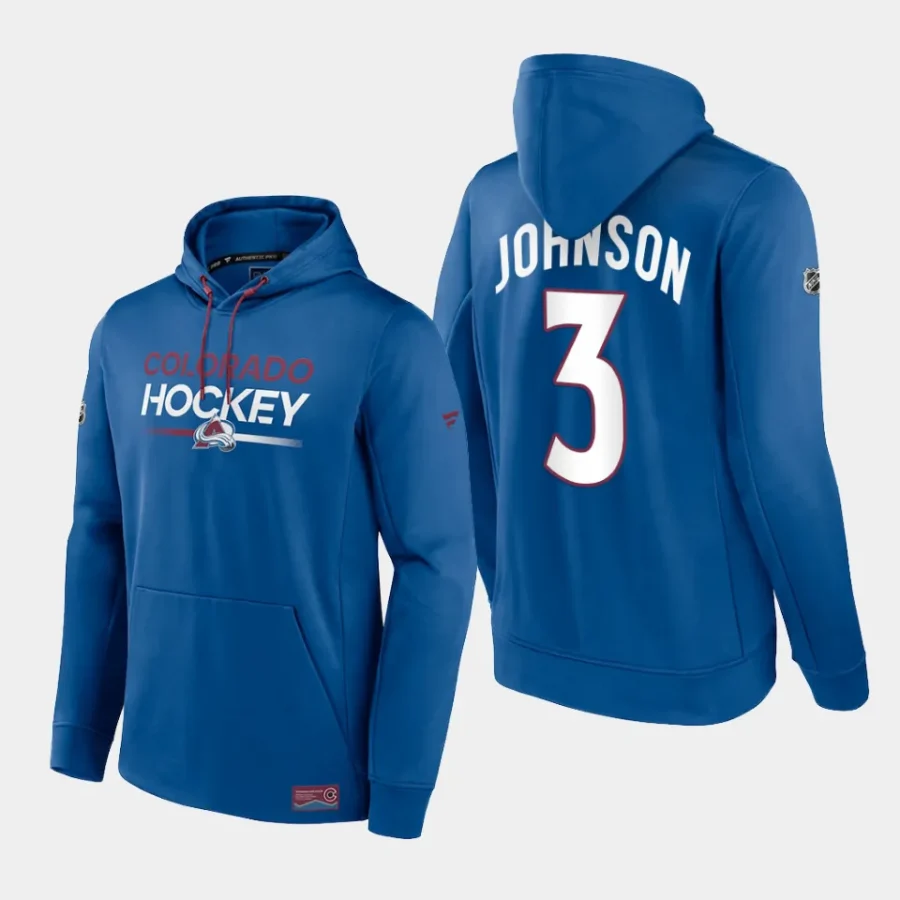 avalanche jack johnson blue authentic pro pullover hoodie