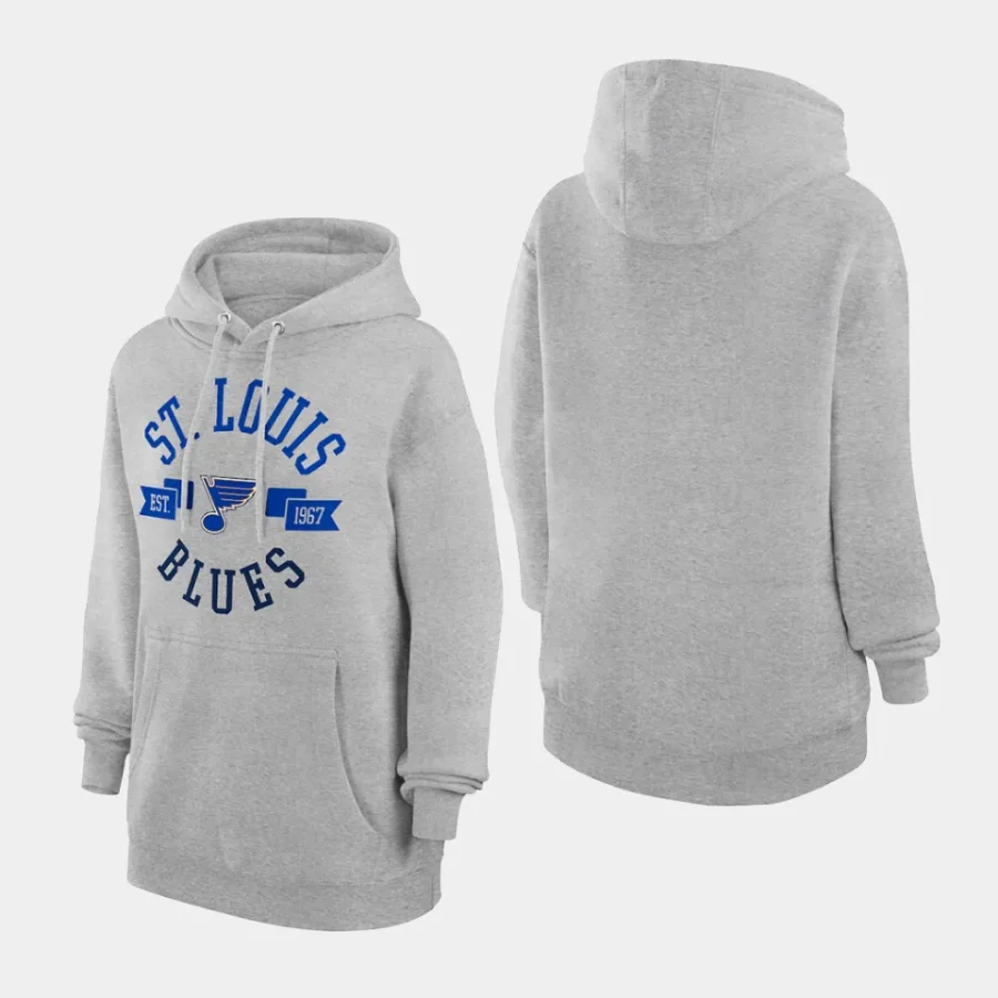 blues women heather gray city graphic fleece pullover hoodie