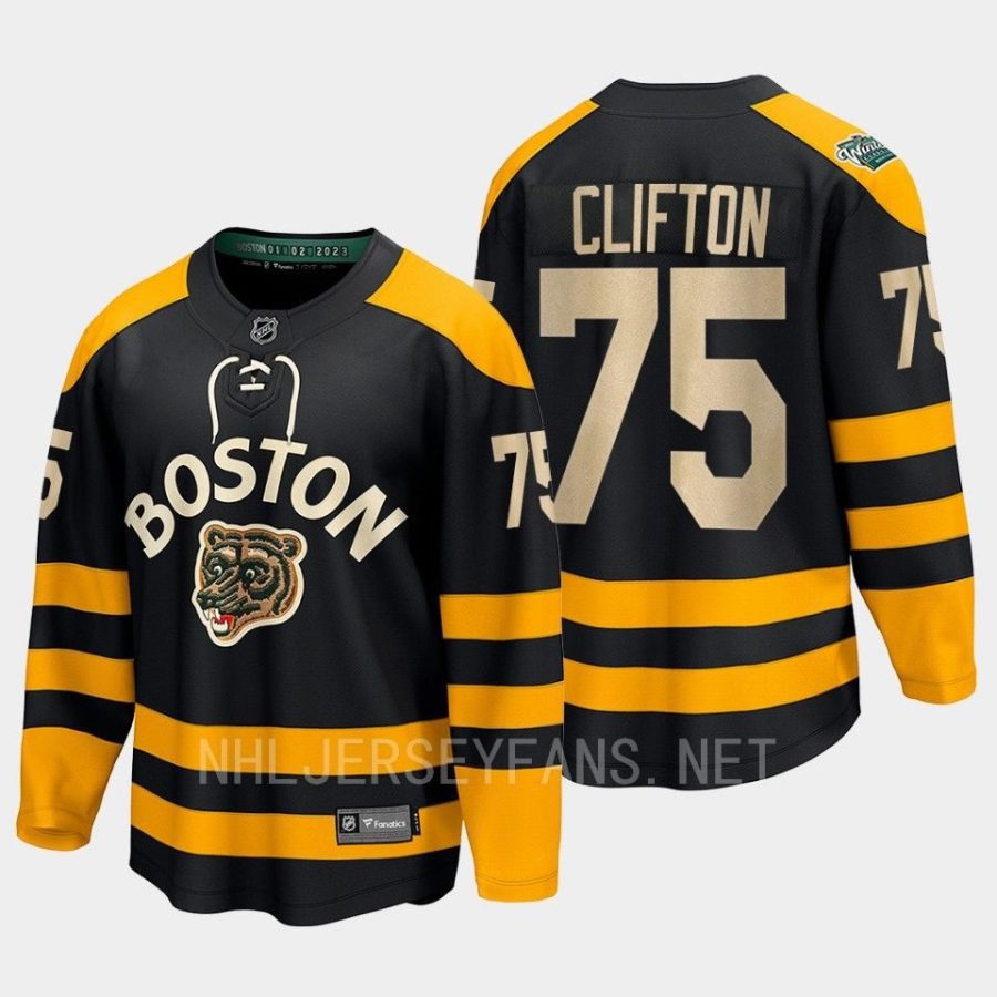 boston bruins connor clifton 2023 winter classic breakaway jersey black