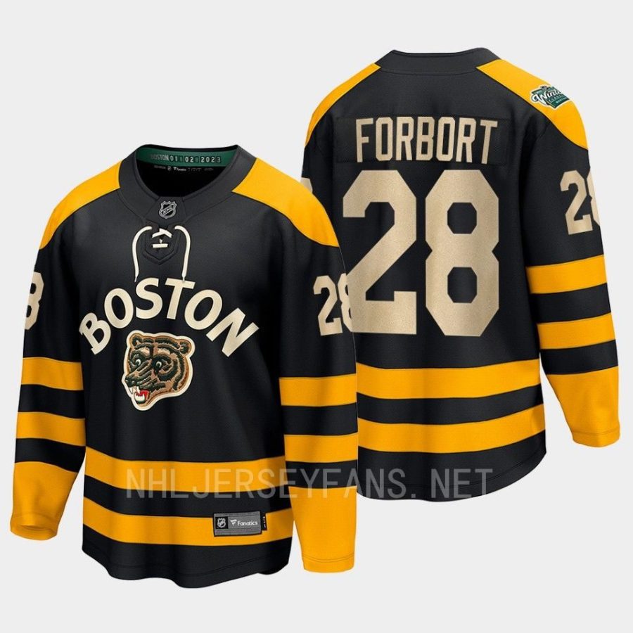 boston bruins derek forbort 2023 winter classic breakaway jersey black