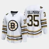 boston bruins linus ullmark 100th anniversary 2023 24 premier breakaway player jersey white