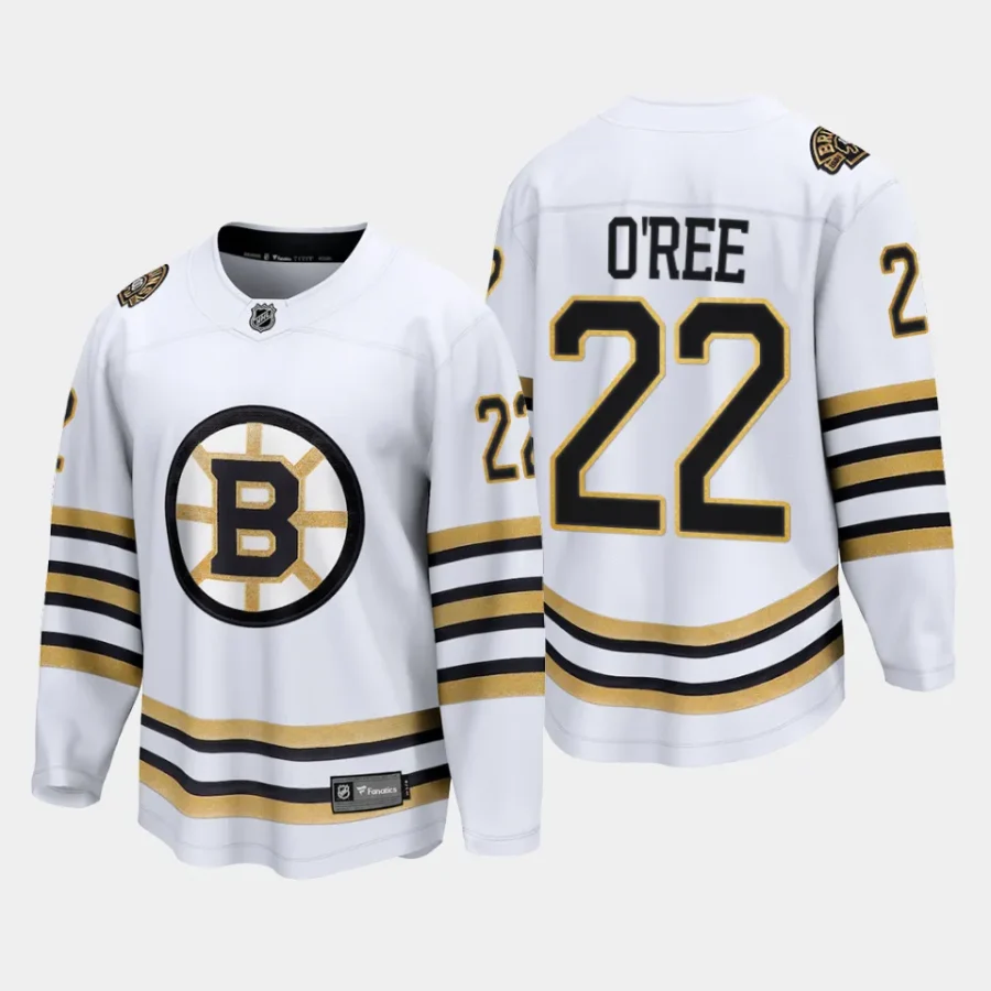 boston bruins willie oree 100th anniversary 2023 24 premier breakaway player jersey white