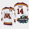 brock faber minnesota golden gophers white 2023 ncaa national championship ice hockey jersey