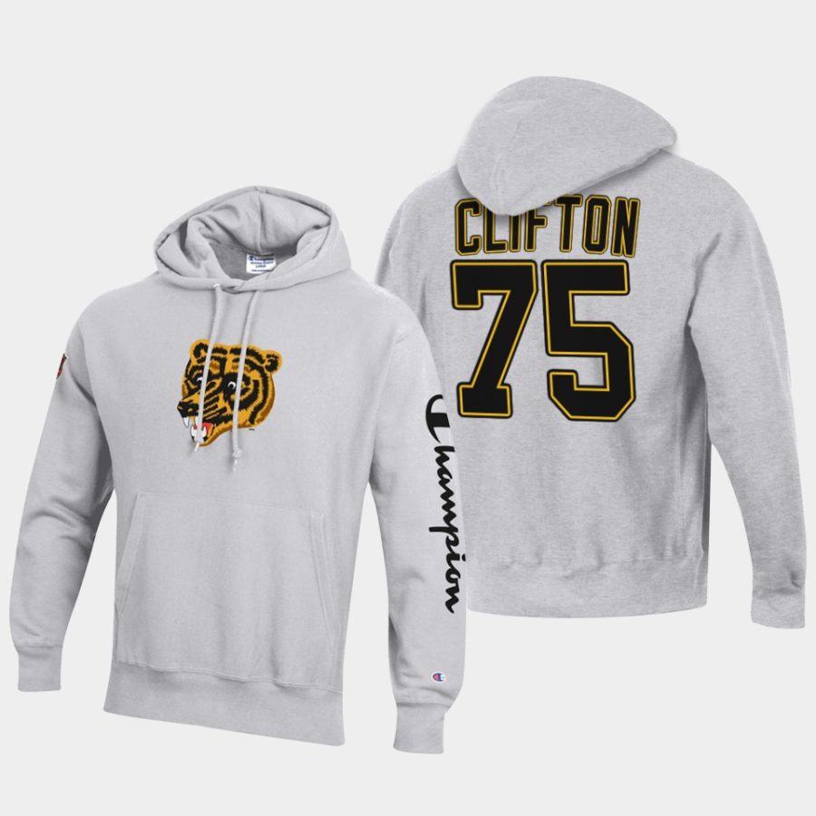 bruins connor clifton gray champion reverse weave hoodie