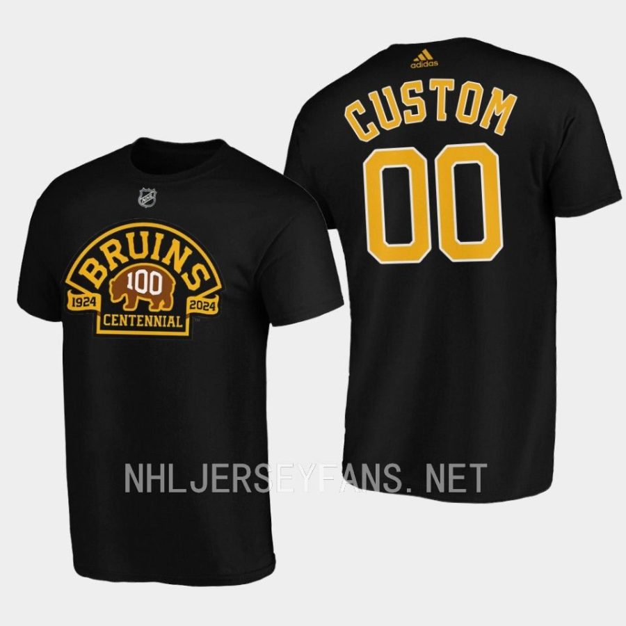 bruins custom black 100th anniversary t shirt