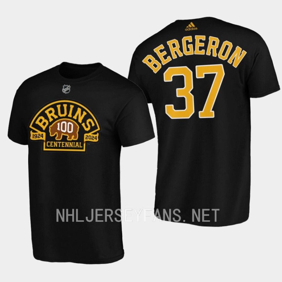 bruins patrice bergeron black 100th anniversary t shirt