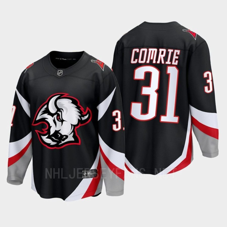 buffalo sabres eric comrie goathead third 2022 23 premier breakaway player jersey black