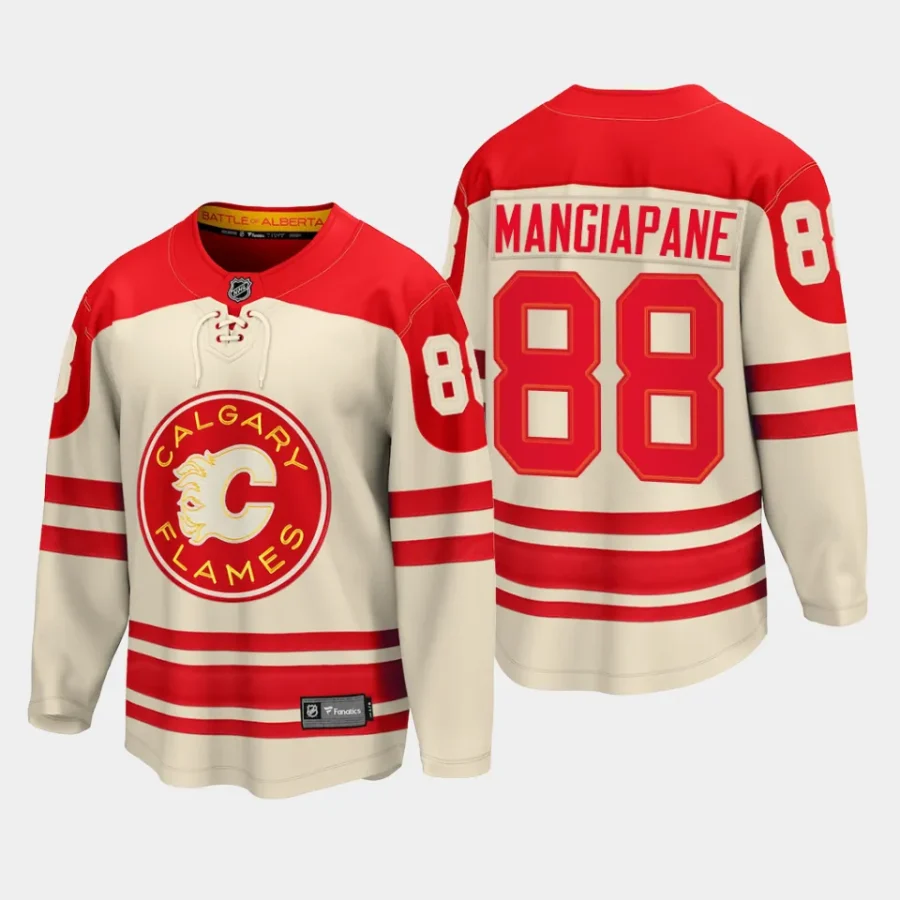 calgary flames andrew mangiapane 2023 nhl heritage classic premier breakaway player jersey cream