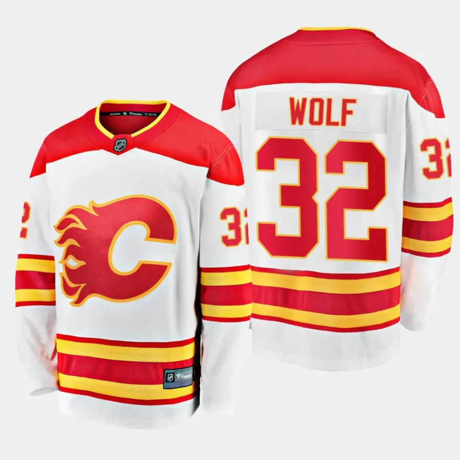 calgary flames dustin wolf away breakaway player jersey white