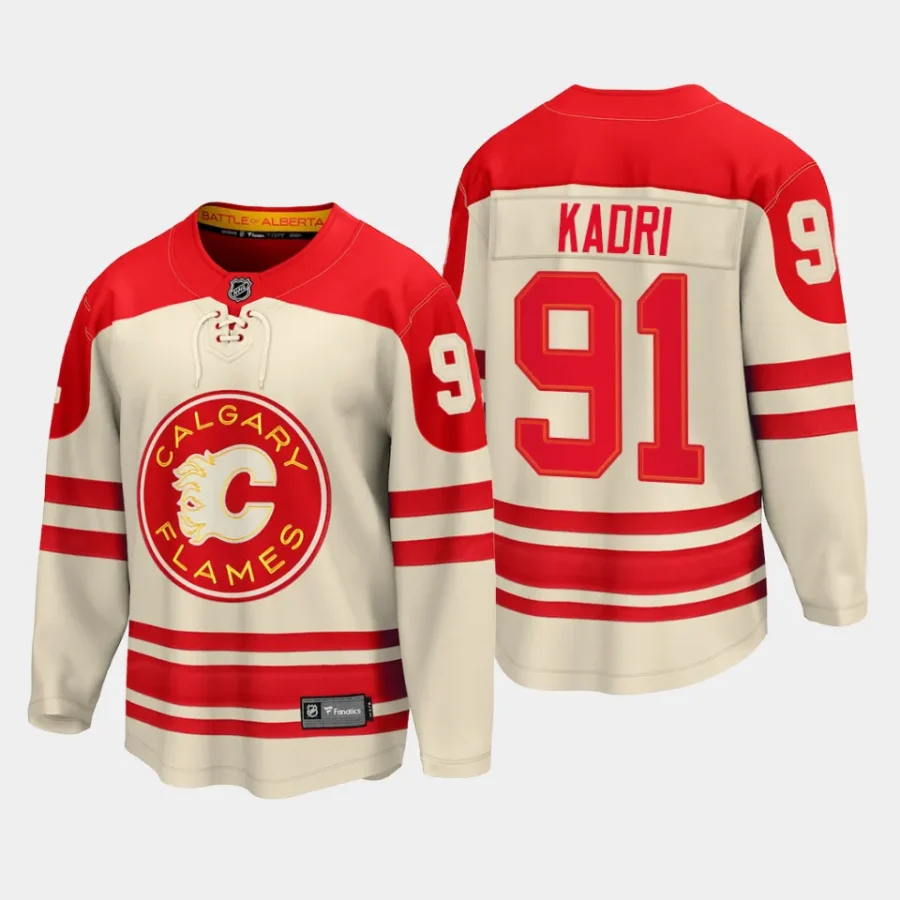 calgary flames nazem kadri 2023 nhl heritage classic premier breakaway player jersey cream