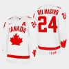 canada hockey ethan del mastro 2023 iihf wjc one leaf jersey white