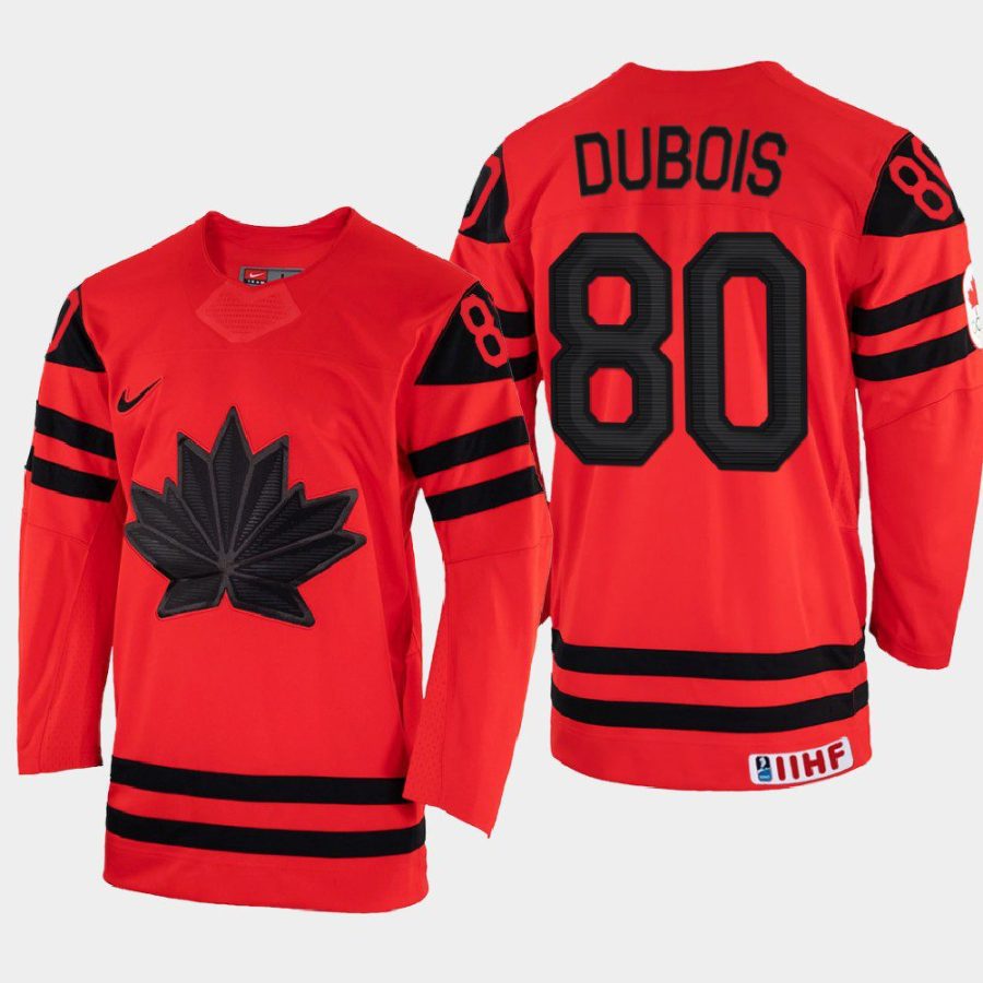 canada hockey pierre luc dubois 2022 iihf world championship away jersey red