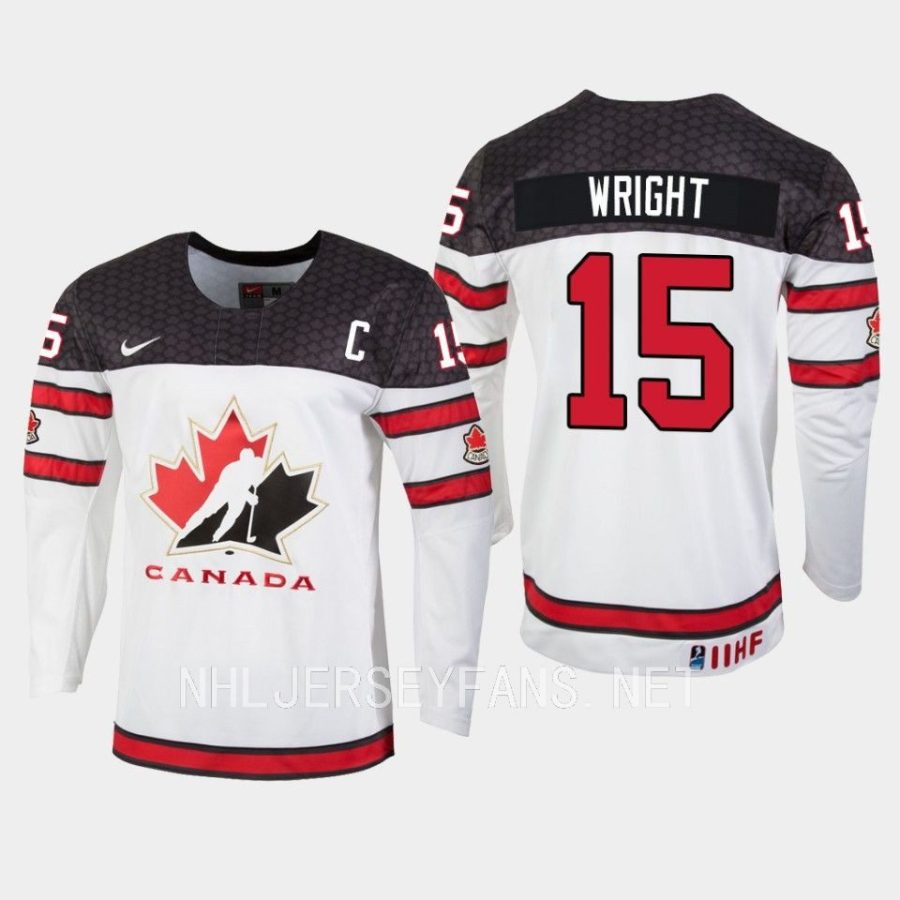 canada shane wright 2023 iihf world junior championship jersey white