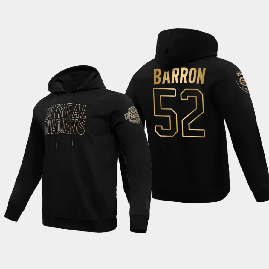 canadiens justin barron black gold pullover hoodie