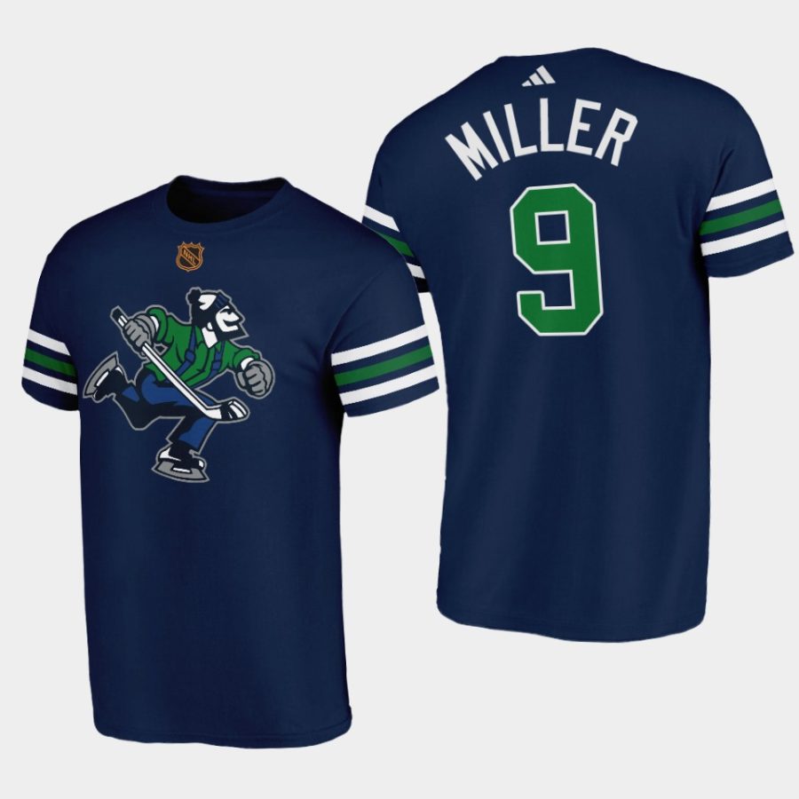 canucks j.t. miller navy johnny canuck reverse retro t shirt