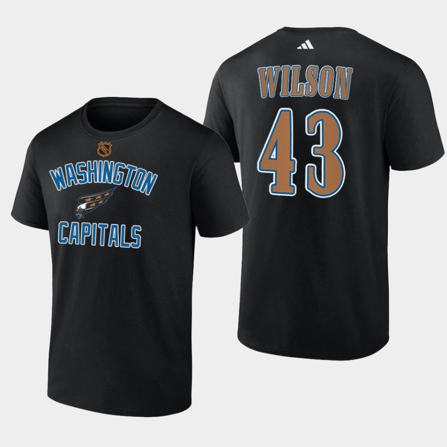 capitals tom wilson black reverse retro 2.0 wheelhouse t shirt