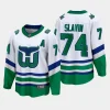 carolina hurricanes jaccob slavin whalers premier breakaway jersey white