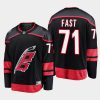 carolina hurricanes jesper fast primary home 2022 23 breakaway player jersey black