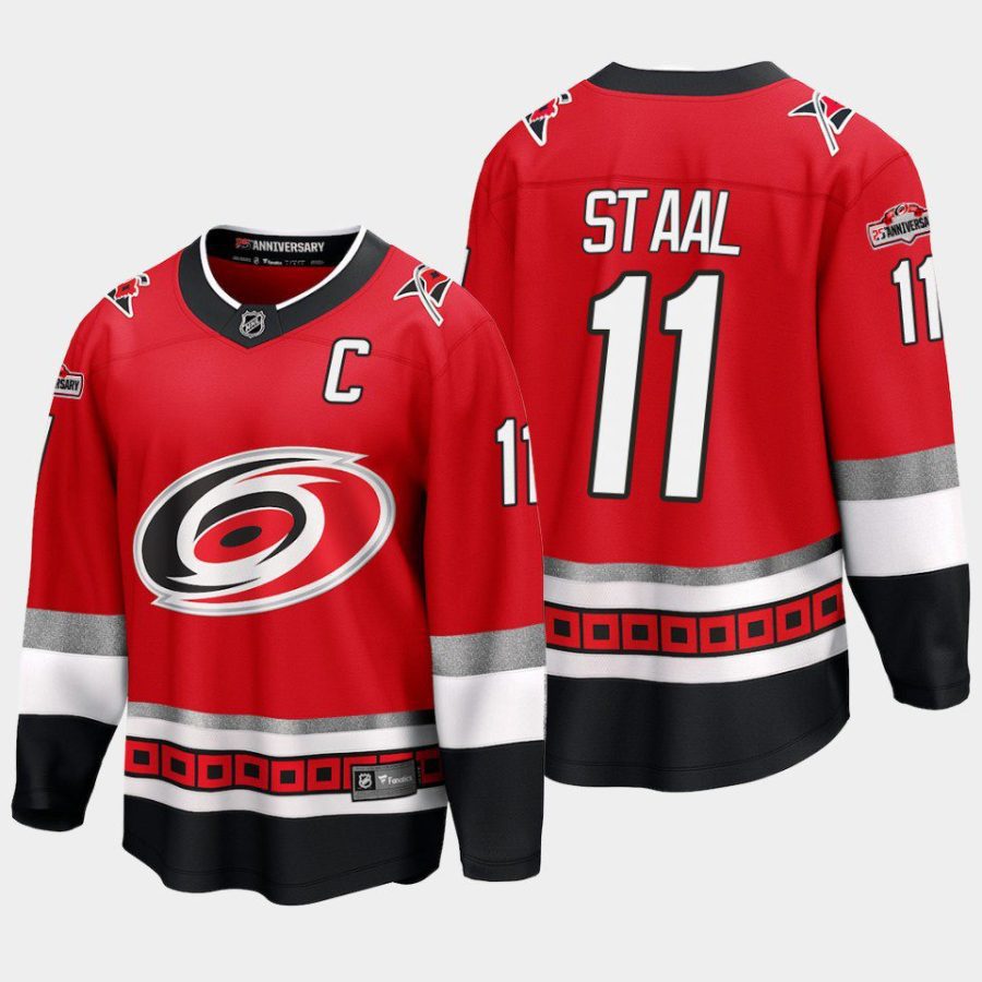 carolina hurricanes jordan staal 25th anniversary premier jersey red