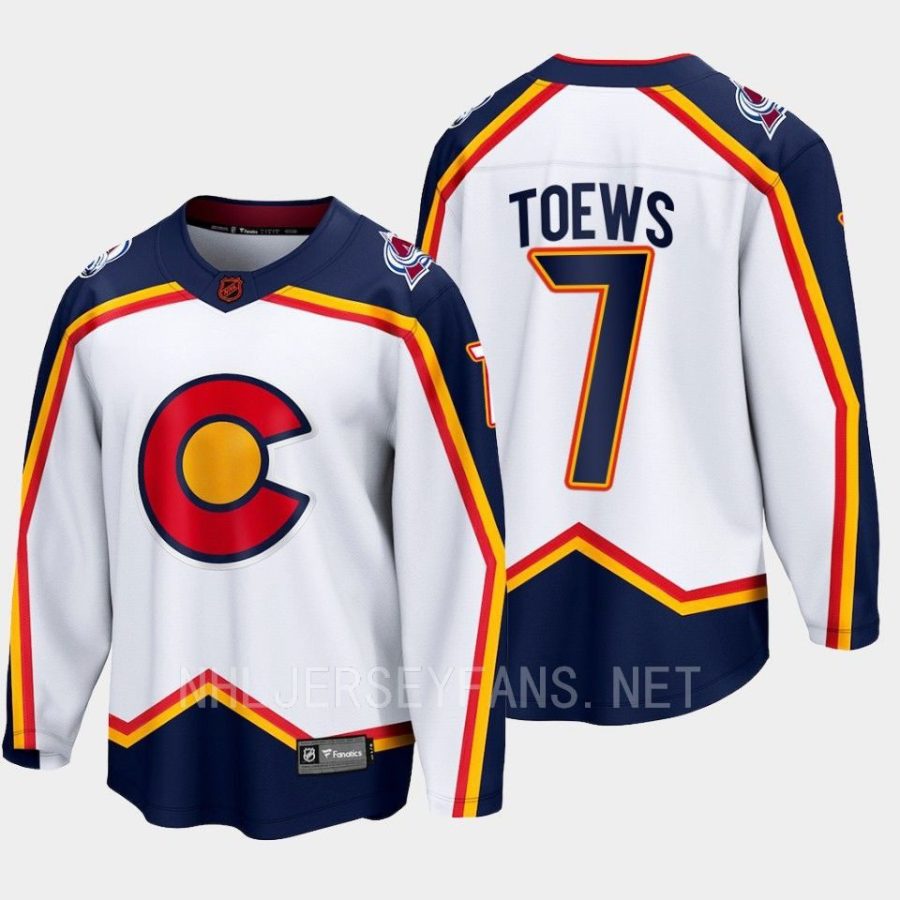 colorado avalanche devon toews special edition 2.0 2022 breakaway retro jersey white