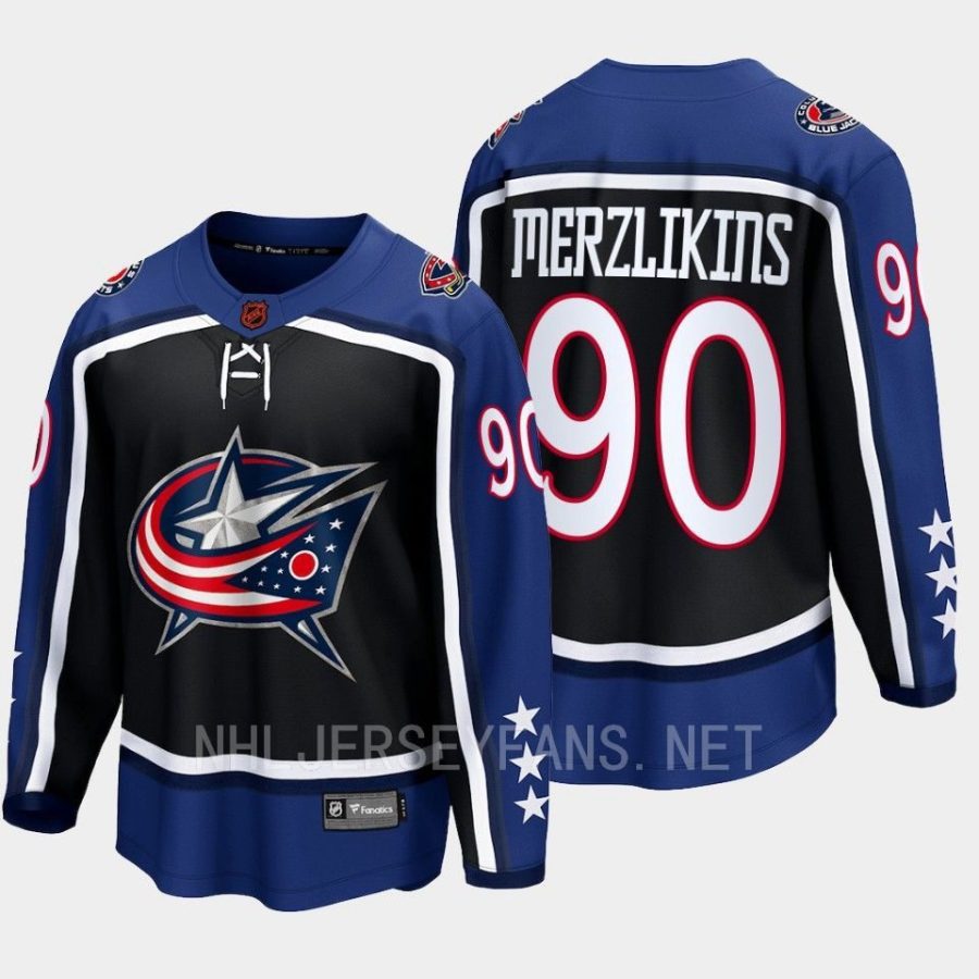 columbus blue jackets elvis merzlikins special edition 2.0 2022 breakaway retro jersey navy