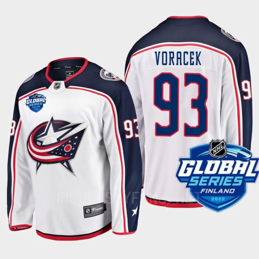 columbus blue jackets jakub voracek 2022 nhl global series away jersey white