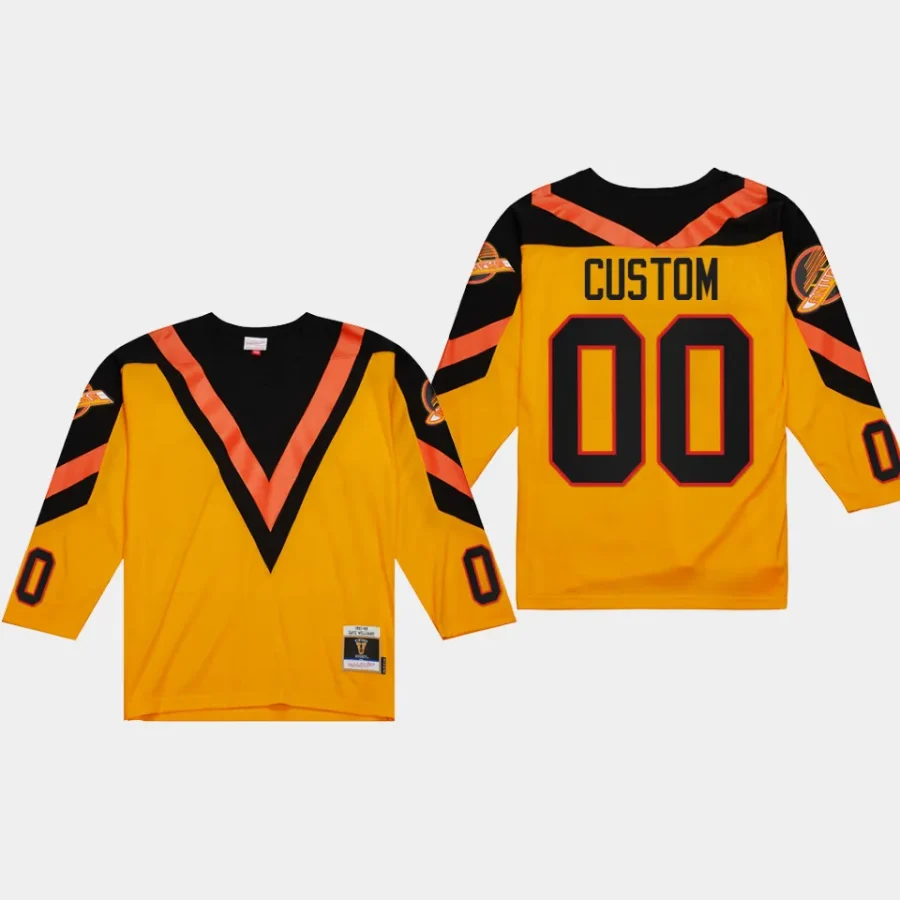 custom canucks yellow blue line 1981 throwback jersey