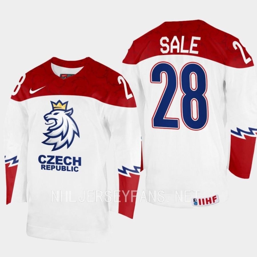 czech republic eduard sale 2023 iihf world junior championship jersey white