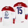 czech republic jakub kos 2023 iihf world junior championship jersey white