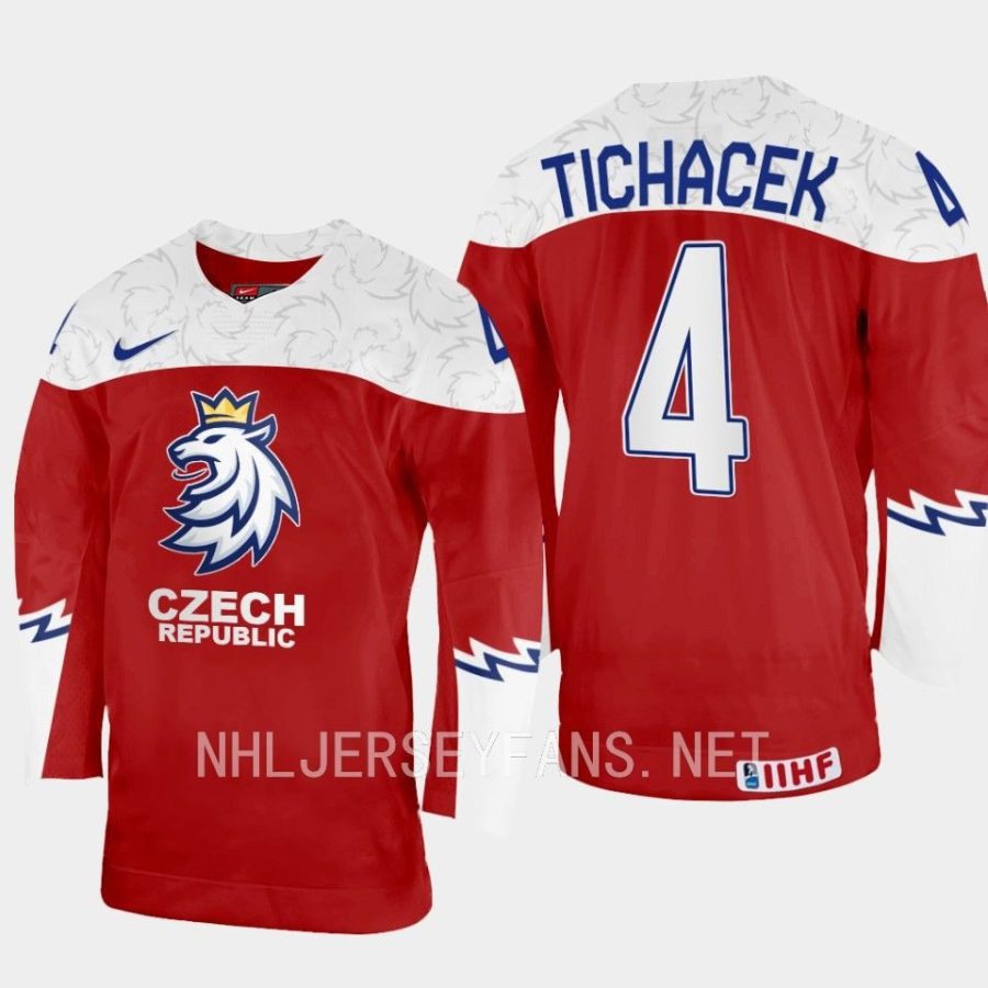 czech republic jiri tichacek 2023 iihf world junior championship jersey red