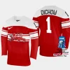 denmark hcokey frederik dichow 2023 iihf world championship away jersey red