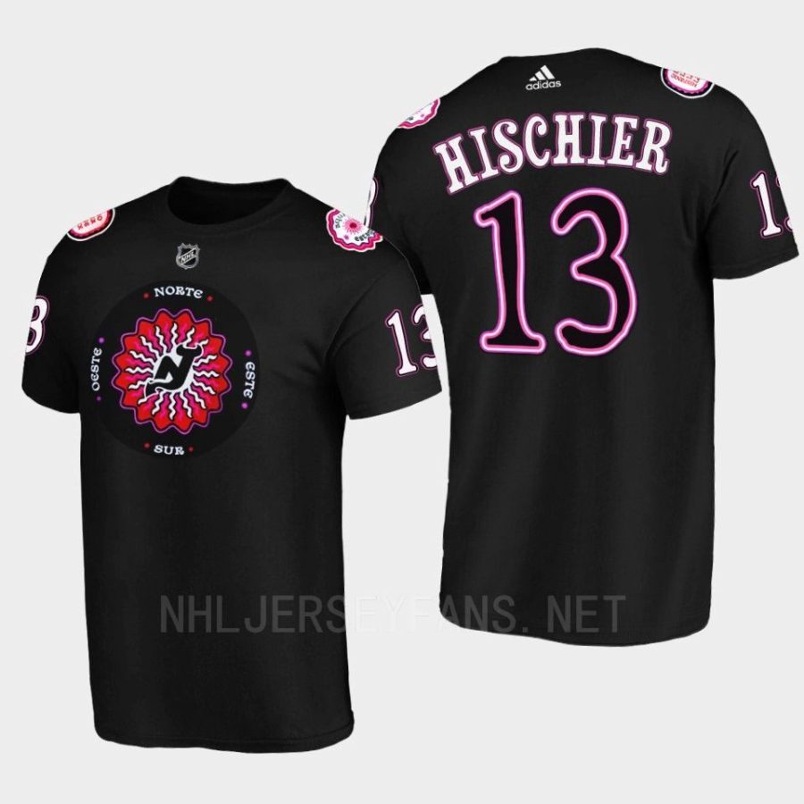 devils nico hischier black limited hispanic heritage night t shirt