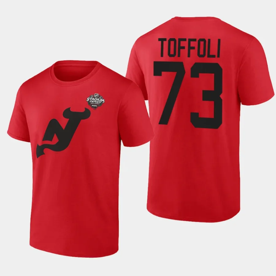 devils tyler toffoli redlogo 2024 nhl stadium series t shirt