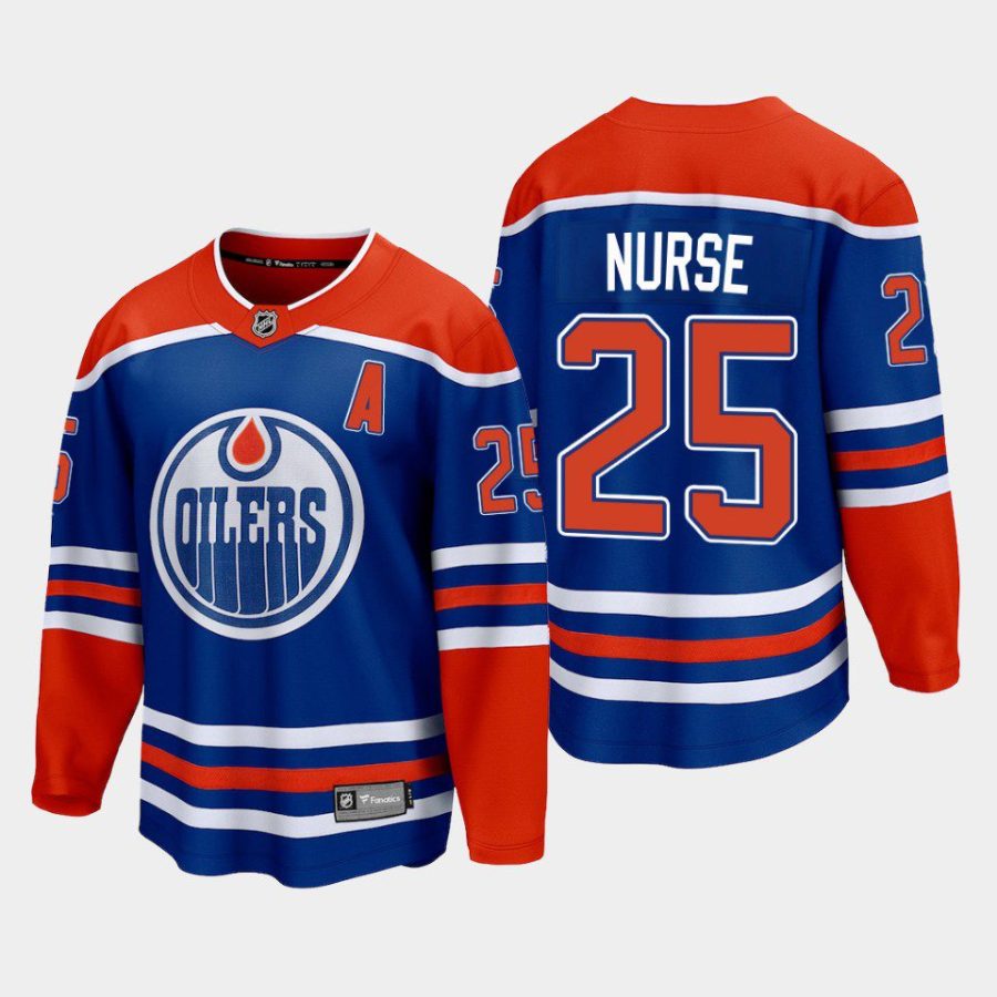 edmonton oilers darnell nurse home 2022 23 premier breakaway player jersey royal