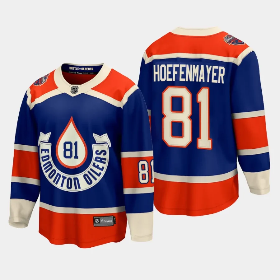 edmonton oilers noel hoefenmayer 2023 nhl heritage classic premier breakaway player jersey royal