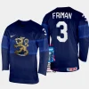 finland hockey niklas friman 2023 iihf world championship men away jersey navy