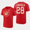 flames elias lindholm red 2023 nhl heritage classic primary logo t shirt