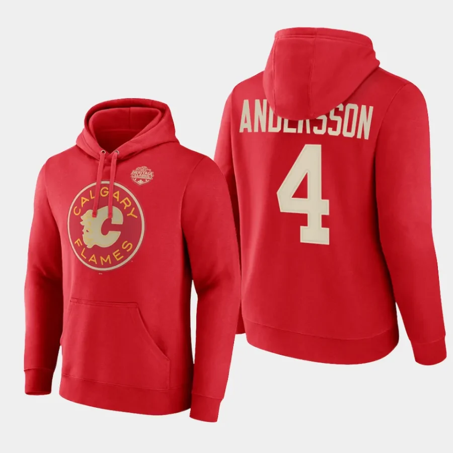 flames rasmus andersson red 2023 nhl heritage classic pullover hoodie