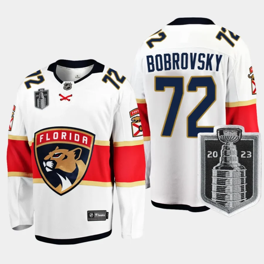 florida panthers sergei bobrovsky 2023 stanley cup final away breakaway player jersey white