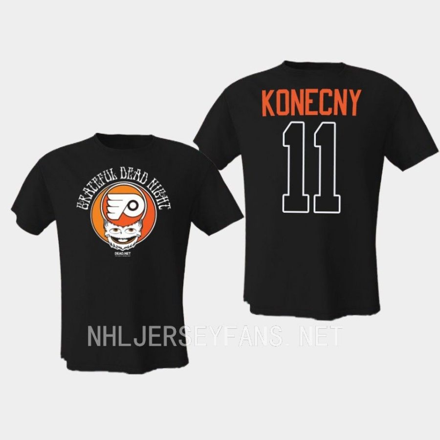 flyers travis konecny black grateful dead night limited t shirt