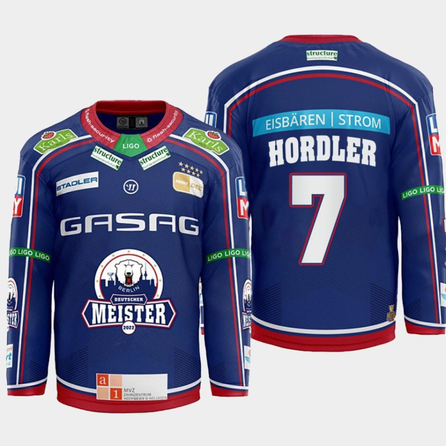 frank hordler eisbaren berlin blue 2022home hockey jersey