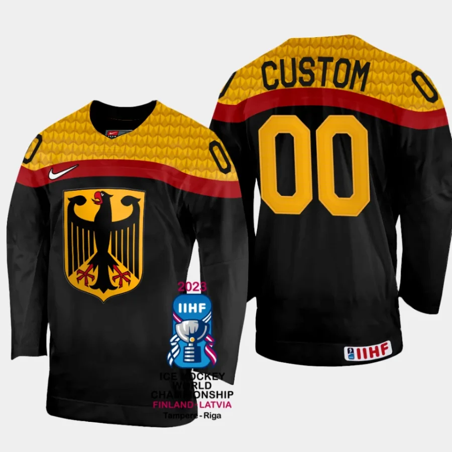 germany hockey custom 2023 iihf world championship men away jersey black