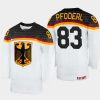 germany hockey leonhard pfoderl 2022 iihf world championship home jersey white